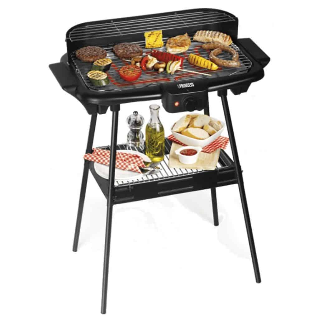 Princess Elgrill med mat på grill och tillbehör under